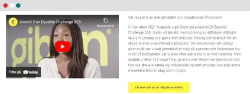 Avsnitt med video och text